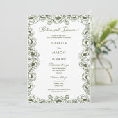 Invitation OLIVE VERT FLORAL classique simple RÉPÉTITION (Debout devant)
