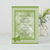 Invitation Olive Verte avec Papillon Fête de Coffre de Fac (Debout devant)