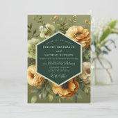 Invitation Olive Vintage Meadow Wedding (Debout devant)