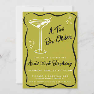 Invitation Olive Whimsical Tini Bit Martini Anniversaire