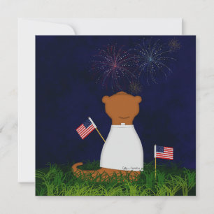 Invitation Oliver La Loutre Regardant Les Feux D'artifice