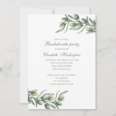 Invitation Olives. Bachelorette italienne. Botanique d'été (Devant)