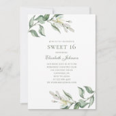 Invitation Olives. Fleurs Douces 16. 16e anniversaire d'été (Devant)