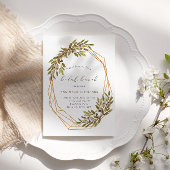 Invitation Olives rustiques Cadre géométrique Brunch nuptial