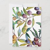 Invitation Olives savoureuses Aquarelle toscane Be My Bridesm (Dos)