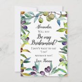Invitation Olives savoureuses Aquarelle toscane Be My Bridesm (Devant)