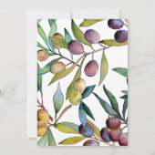 Invitation Olives savoureuses Fête des mariées d'aquarelle to (Dos)