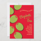 Invitation Olives vertes Enfant 1er fête d'anniversaire (Devant)