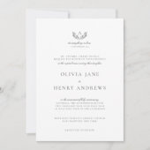 Invitation Olivia Classic Grey Monogram Mariage catholique (Devant)