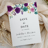 Invitation OLIVIA | Purple Floral Save the Date Template