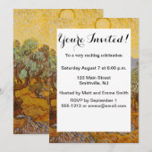 Invitation Oliviers de Van Gogh Ciel Soleil Jaune (Devant / Derrière)