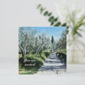 Invitation OLIVIERS EN FLORENCE vert bleu blanc marron (Debout devant)