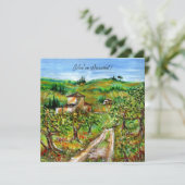Invitation OLIVIERS EN TOSCANE, jaune vert blanc (Debout devant)