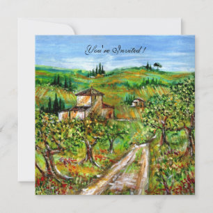 Invitation OLIVIERS EN TOSCANE, jaune vert blanc