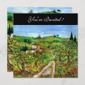 Invitation OLiviers en Toscane,jaune vert noir (Devant / Derrière)