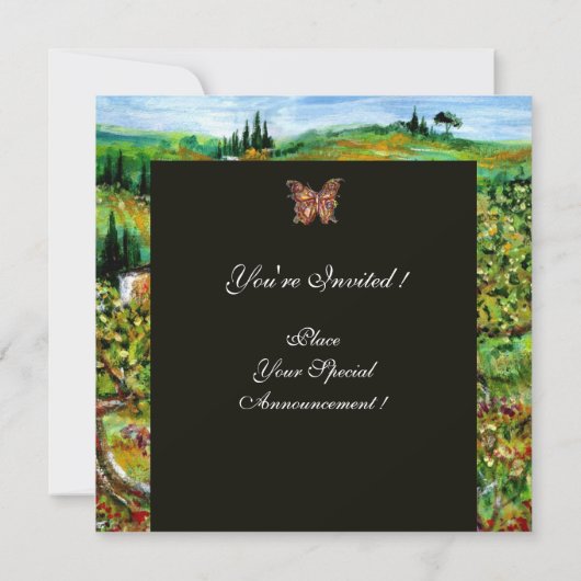 Invitation OLiviers en Toscane,jaune vert noir (Dos)