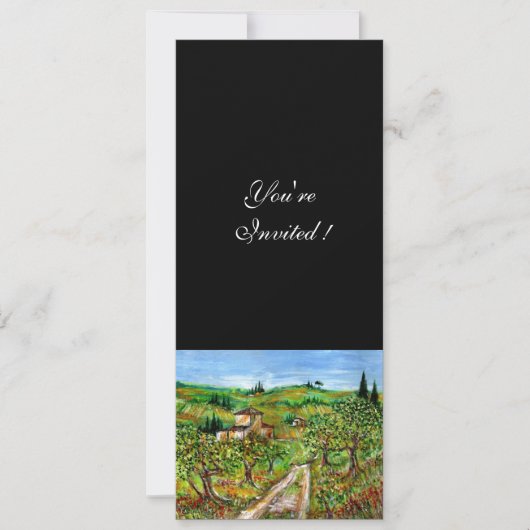 Invitation OLIVIERS EN TOSCANE, vert noir (Devant)