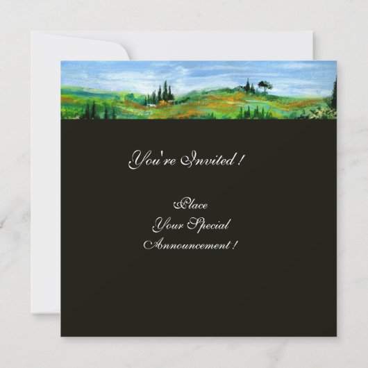Invitation OLIVIERS EN TOSCANE, vert noir (Dos)