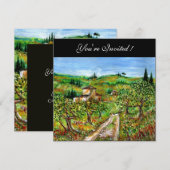 Invitation OLIVIERS EN TOUSCANIE,jaune vert noir (Devant / Derrière)