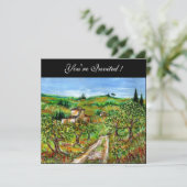 Invitation OLIVIERS EN TOUSCANIE,jaune vert noir (Debout devant)