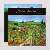 Invitation OLIVIERS EN TOUSCANIE, vert noir (Devant / Derrière)