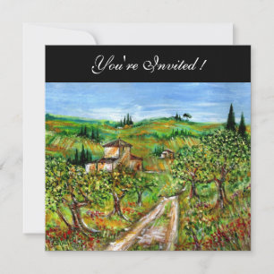 Invitation OLIVIERS EN TOUSCANIE, vert noir