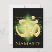 Invitation Om en noir et or - Namaste (Devant)