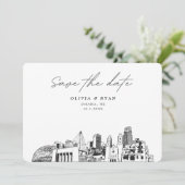 Invitation Omaha Mariage moderne Enregistrer la date (Debout devant)