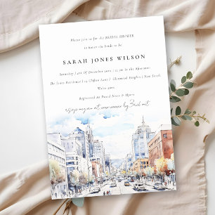 Invitation Omaha Nebraska Aquarelle Paysage Enterrement de Vi