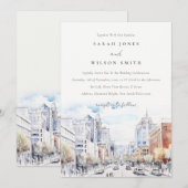 Invitation Omaha Nebraska Watercolor Landscape Wedding (Devant / Derrière)