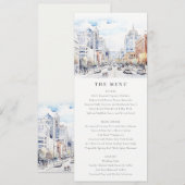Invitation Omaha Nebraska Watercolor Landscape Wedding  Menu (Devant / Derrière)