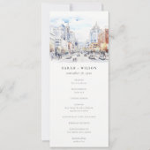 Invitation Omaha Nebraska Watercolor Scape Wedding Program (Devant)