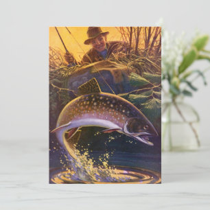 Invitation Omble de fontaine pêcheur de poissons, pêche sport
