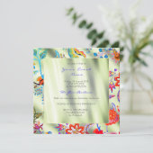 Invitation Ombr de soie à la menthe florale Chinoiserie orien (Debout devant)