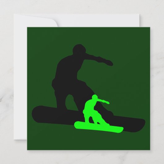 Invitation ombrage : snowboard (Devant)