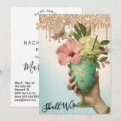 Invitation *~* Ombre 10A101 PHOTO Cocktail BACHELORETTE (Devant / Derrière)