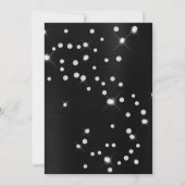 Invitation Ombre à huile de satin noir Confetti en diamant (Dos)