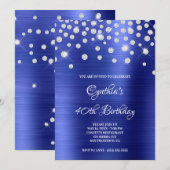 Invitation Ombre à huile satinée en diamant Confetti Sapphire (Devant / Derrière)