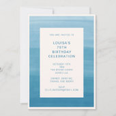 Invitation Ombre Abstrait dégradé bleu océan 75e anniversaire (Devant)