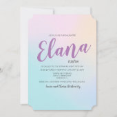 Invitation ombre aquarelle pour Bat Mitzvah (Devant)