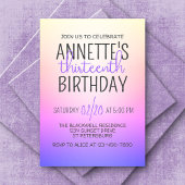 Invitation Ombre arc-en-ciel violet