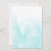 Invitation Ombre Azure Water Plain Mariage élégant (Dos)