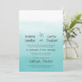 Invitation Ombre Beach Destination Ocean Starfish Mariage (Debout devant)