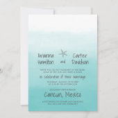 Invitation Ombre Beach Destination Ocean Starfish Mariage (Devant)