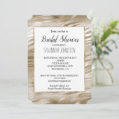 Invitation Ombre blanc et or Zebra Fête des mariées animale (Debout devant)