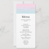 Invitation Ombre bleu rose avec minces lignes or Menu Mariage (Devant)