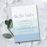 Ombre bleue moderne | Simple Baby shower garçon