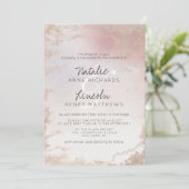 Invitation Ombre Blush Pink Frosted Foil Mariage moderne (Debout devant)