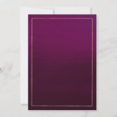 Invitation Ombre burgundy and gold lantern lights wedding (Dos)