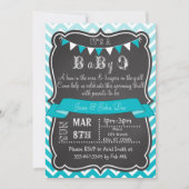 Invitation Ombre Chevron Chalkboard BabyQ (Devant)